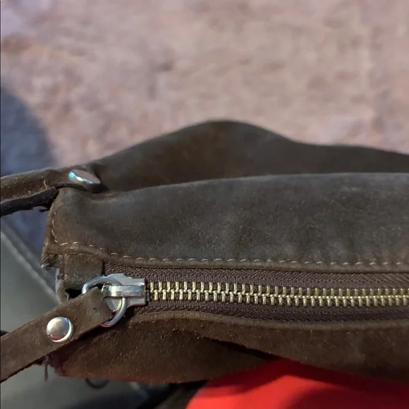 Fringed Brown Suede Shoulder Bag - Picture 5 of 6